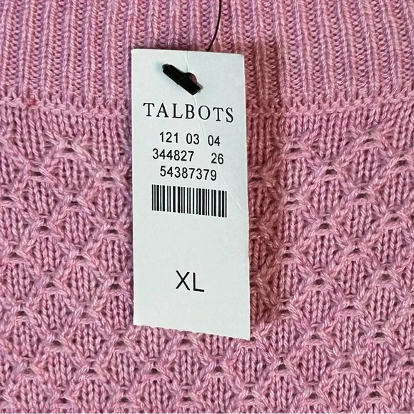 NEW Talbots Sweater Womens Size XL Tunic Length Pink Lightweight Button Details - Picture 4 of 10